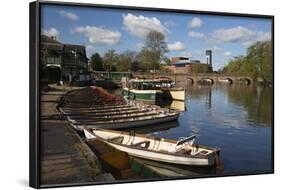 Boats on the River Avon and the Royal Shakespeare Theatre-Stuart Black-Framed Photographic Print