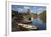 Boats on the River Avon and the Royal Shakespeare Theatre-Stuart Black-Framed Photographic Print