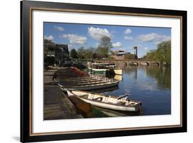 Boats on the River Avon and the Royal Shakespeare Theatre-Stuart Black-Framed Photographic Print