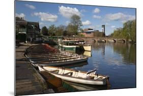 Boats on the River Avon and the Royal Shakespeare Theatre-Stuart Black-Mounted Photographic Print