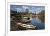 Boats on the River Avon and the Royal Shakespeare Theatre-Stuart Black-Framed Photographic Print