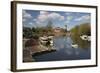 Boats on the River Avon and the Royal Shakespeare Theatre-Stuart Black-Framed Photographic Print