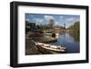 Boats on the River Avon and the Royal Shakespeare Theatre-Stuart Black-Framed Photographic Print