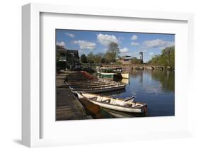 Boats on the River Avon and the Royal Shakespeare Theatre-Stuart Black-Framed Photographic Print