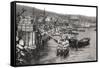 Boats on the River Malecon, Valparaiso, Chile, C1900s-null-Framed Stretched Canvas