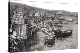 Boats on the River Malecon, Valparaiso, Chile, C1900s-null-Stretched Canvas