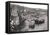 Boats on the River Malecon, Valparaiso, Chile, C1900s-null-Framed Stretched Canvas