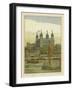 Boats on the River Thames with the Tower of London Beyond-Thomas Crane-Framed Giclee Print