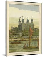 Boats on the River Thames with the Tower of London Beyond-Thomas Crane-Mounted Giclee Print
