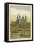 Boats on the River Thames with the Tower of London Beyond-Thomas Crane-Framed Stretched Canvas