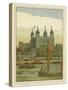 Boats on the River Thames with the Tower of London Beyond-Thomas Crane-Stretched Canvas