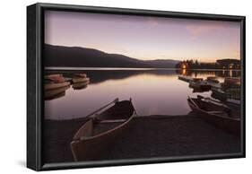 boats on the Schluchsee at sundown, Black Forest, Baden-Wurttemberg, Germany-Markus Lange-Framed Photographic Print