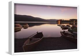 boats on the Schluchsee at sundown, Black Forest, Baden-Wurttemberg, Germany-Markus Lange-Framed Photographic Print