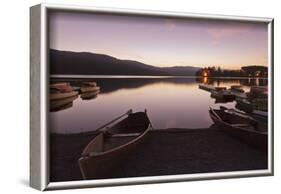 boats on the Schluchsee at sundown, Black Forest, Baden-Wurttemberg, Germany-Markus Lange-Framed Photographic Print