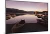 boats on the Schluchsee at sundown, Black Forest, Baden-Wurttemberg, Germany-Markus Lange-Mounted Photographic Print