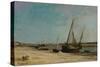 Boats on the Seacoast at Étaples, 1871-Charles Francois Daubigny-Stretched Canvas