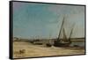 Boats on the Seacoast at Étaples, 1871-Charles Francois Daubigny-Framed Stretched Canvas