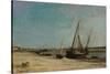 Boats on the Seacoast at Étaples, 1871-Charles Francois Daubigny-Stretched Canvas