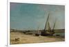 Boats on the Seacoast at Étaples, 1871-Charles Francois Daubigny-Framed Giclee Print