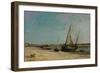 Boats on the Seacoast at Étaples, 1871-Charles Francois Daubigny-Framed Giclee Print