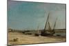 Boats on the Seacoast at Étaples, 1871-Charles Francois Daubigny-Mounted Giclee Print