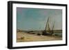 Boats on the Seacoast at Étaples, 1871-Charles Francois Daubigny-Framed Premium Giclee Print