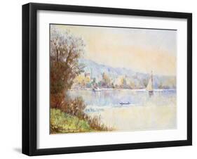 Boats on the Seine; Bateaux Sur La Seine-Albert-Charles Lebourg-Framed Giclee Print