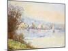 Boats on the Seine; Bateaux Sur La Seine-Albert-Charles Lebourg-Mounted Giclee Print