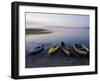 Boats on the Shore of Webb Lake near Mt. Blue State Park, Northern Forest, Maine, USA-Jerry & Marcy Monkman-Framed Premium Photographic Print