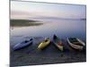 Boats on the Shore of Webb Lake near Mt. Blue State Park, Northern Forest, Maine, USA-Jerry & Marcy Monkman-Mounted Photographic Print