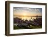 Boats on the Taungthaman Lake Near Amarapura with the U Bein Teak Bridge Behind, Myanmar (Burma)-Alex Robinson-Framed Photographic Print