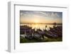 Boats on the Taungthaman Lake Near Amarapura with the U Bein Teak Bridge Behind, Myanmar (Burma)-Alex Robinson-Framed Photographic Print