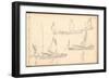 Boats on the Thames (Pencil on Paper)-Claude Monet-Framed Giclee Print