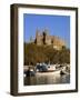 Boats on the Waterfront Below the Cathedral of Palma, on Majorca, Balearic Islands, Spain-null-Framed Photographic Print