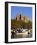 Boats on the Waterfront Below the Cathedral of Palma, on Majorca, Balearic Islands, Spain-null-Framed Photographic Print