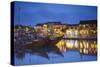 Boats on Thu Bon River at Dusk, Hoi An, Quang Nam, Vietnam, Indochina, Southeast Asia, Asia-Ian Trower-Stretched Canvas