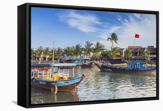 Boats on Thu Bon River, Hoi an (Unesco World Heritage Site), Quang Ham, Vietnam-Ian Trower-Framed Stretched Canvas