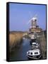 Boats on Waterway and Windmill, Cley Next the Sea, Norfolk, England, United Kingdom-Jeremy Bright-Framed Stretched Canvas