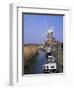Boats on Waterway and Windmill, Cley Next the Sea, Norfolk, England, United Kingdom-Jeremy Bright-Framed Photographic Print