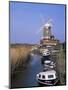 Boats on Waterway and Windmill, Cley Next the Sea, Norfolk, England, United Kingdom-Jeremy Bright-Mounted Photographic Print