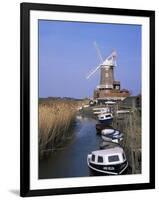 Boats on Waterway and Windmill, Cley Next the Sea, Norfolk, England, United Kingdom-Jeremy Bright-Framed Photographic Print