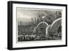 Boats Passing under London Bridge-null-Framed Giclee Print