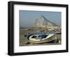 Boats Pulled onto Beach Below the Rock of Gibraltar, Gibraltar-Charles Bowman-Framed Photographic Print