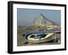 Boats Pulled onto Beach Below the Rock of Gibraltar, Gibraltar-Charles Bowman-Framed Photographic Print