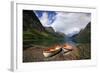Boats Pulled Up by a Fjord, Songdal Region, Near Bergen, Western Norway, Scandinavia, Europe-David Pickford-Framed Photographic Print