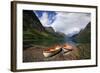 Boats Pulled Up by a Fjord, Songdal Region, Near Bergen, Western Norway, Scandinavia, Europe-David Pickford-Framed Photographic Print