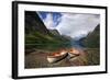 Boats Pulled Up by a Fjord, Songdal Region, Near Bergen, Western Norway, Scandinavia, Europe-David Pickford-Framed Photographic Print