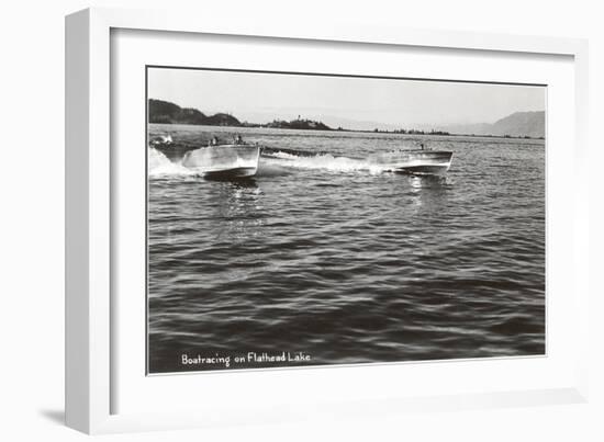 Boats Racing on Flathead Lake, Montana-null-Framed Art Print
