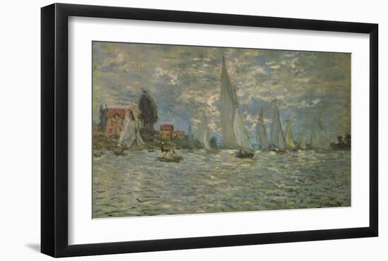 Boats, Regatta at Argenteuil-Claude Monet-Framed Art Print