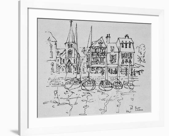 Boats rest in the port at Honfleur, Normandy, France-Richard Lawrence-Framed Photographic Print